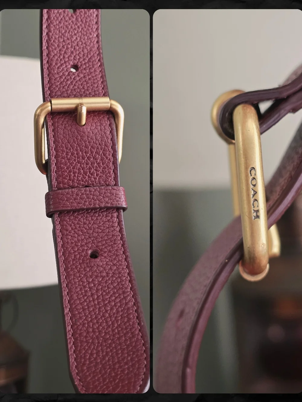Coach Willow C2590 Colorblock Pebbled Leather Shoulder Bag Pink Burgundy
